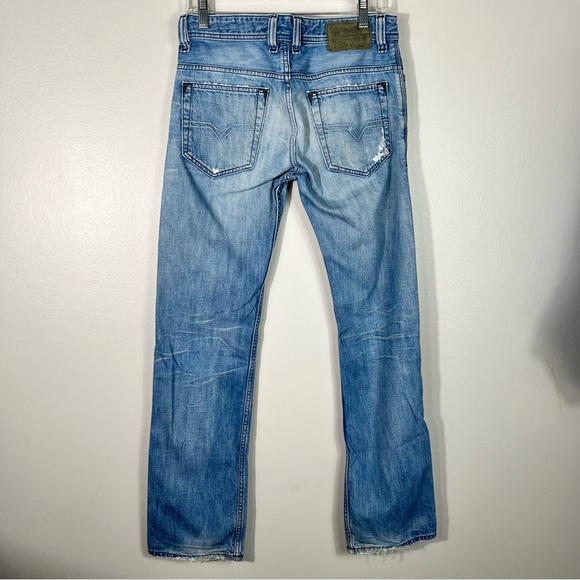 Diesel Men's Safado Button Fly Regular Slim-Straight Distressed Jeans 29x30 - Picture 6 of 8